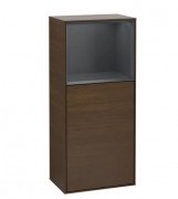 Шкафчик для ванной Villeroy & Boch Finion 41,8х93,6х27 см петли слева с подсветкой ДСП шпон грецкого ореха/темно-синий матовый лак G500HGGN