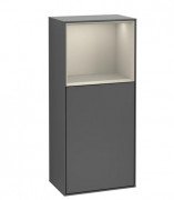 Шафка для ванної Villeroy & Boch Finion 41,8х93,6х27 см петлі зліва з підсвічуванням МДФ антрацит матовий лак/пісок матовий лак G500HHGK