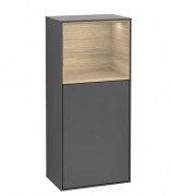 Шафка для ванної Villeroy & Boch Finion 41,8х93,6х27 см петлі зліва з підсвічуванням МДФ антрацит матовий лак/шпон дуба G500PCGK