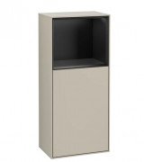 Шафка для ванної Villeroy & Boch Finion 41,8х93,6х27 см петлі зліва з підсвічуванням МДФ пісок матовий лак/чорний матовий лак G500PDHH