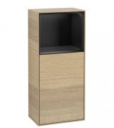 Шафка для ванної Villeroy & Boch Finion 41,8х93,6х27 см петлі зліва з підсвічуванням ДСП шпон дуба/чорний матовий лак G500PDPC