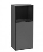 Шафка для ванної Villeroy & Boch Finion 41,8х93,6х27 см петлі зліва з підсвічуванням МДФ антрацит матовий лак/глянсовий чорний лак G500PHGK