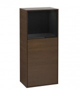 Шафка для ванної Villeroy & Boch Finion 41,8х93,6х27 см петлі зліва з підсвічуванням ДСП шпон волоського горіха/глянцевий чорний лак G500PHGN