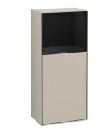 Шафка для ванної Villeroy & Boch Finion 41,8х93,6х27 см петлі зліва з підсвічуванням МДФ пісок матовий лак/глянцевий чорний лак G500PHHH