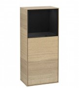 Шафка для ванної Villeroy & Boch Finion 41,8х93,6х27 см петлі зліва з підсвічуванням ДСП шпон дуба/глянцевий чорний лак G500PHPC