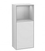 Шкафчик для ванной Villeroy & Boch Finion 41,8х93,6х27 см петли слева с подсветкой МДФ белый матовый лак/светло-серый матовый лак F510GJMT