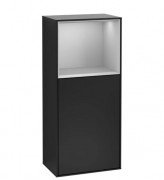 Шкафчик для ванной Villeroy & Boch Finion 41,8х93,6х27 см петли справа с подсветкой МДФ черный матовый лак/светло-серый матовый лак F510GJPD