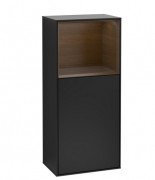 Шкафчик для ванной Villeroy & Boch Finion 41,8х93,6х27 см петли справа с подсветкой МДФ черный матовый лак/шпон грецкого ореха F510GNPD