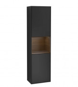 Пенал Villeroy & Boch Finion 41,8x151,6х27 см петлі зліва з підсвічуванням МДФ чорний матовий лак/шпон волоського горіха G460GNPD