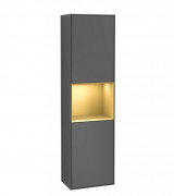 Пенал Villeroy & Boch Finion 41,8x151,6х27 см петли слева с подсветкой МДФ антрацит матовый лак/золотой матовый лак G460HFGK