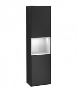 Пенал Villeroy & Boch Finion 41,8x151,6х27 см петли слева с подсветкой МДФ черный матовый лак/белый матовый лак G460MTPD