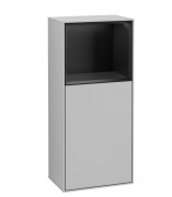 Шкафчик для ванной Villeroy & Boch Finion 41,8х93,6х27 см петли справа с подсветкой МДФ светло-серый матовый лак/черный матовый лак F510PDGJ