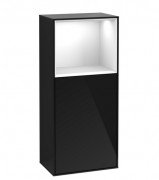 Шафка для ванної Villeroy & Boch Finion 41,8 х93,6х27 см петлі праворуч з підсвічуванням МДФ глянсовий чорний лак/глянцевий білий лак F510GFPH