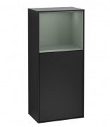 Шафка для ванної Villeroy & Boch Finion 41,8х93,6х27 см петлі праворуч з підсвічуванням МДФ чорний матовий лак/оливковий матовий лак F510GMPD