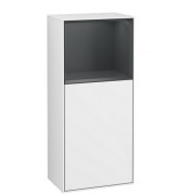 Шкафчик для ванной Villeroy & Boch Finion 41,8х93,6х27 см петли справа с подсветкой МДФ глянцевый белый лак/темно-синий матовый лак F510HGGF