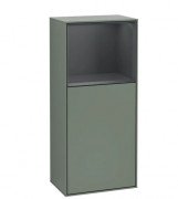 Шкафчик для ванной Villeroy & Boch Finion 41,8х93,6х27 см петли спраа с подсветкой МДФ оливковый матовый лак/темно-синий матовый лак F510HGGM