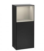 Шкафчик для ванной Villeroy & Boch Finion 41,8х93,6х27 см петли справа с подсветкой МДФ черный матовый лак/песок матовый лак F510HHPD