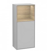 Шкафчик для ванной Villeroy & Boch Finion 41,8х93,6х27 см петли справа с подсветкой МДФ светло-серый матовый лак/шпон дуба F510PCGJ