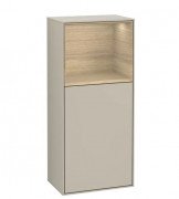 Шкафчик для ванной Villeroy & Boch Finion 41,8х93,6х27 см петли справа с подсветкой ДСП песок матовый лак/шпон дуба F510PCHH