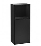 Шафка для ванної Villeroy & Boch Finion 41,8х93,6х27 см петлі праворуч з підсвічуванням МДФ чорний матовий лак/глянцевий чорний лак F510PHPD