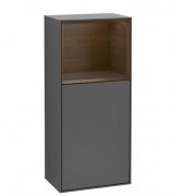 Шкафчик для ванной Villeroy & Boch Finion 41,8х93,6х27 см петли справа с подсветкой МДФ антрацит матовый лак/шпон грецкого ореха G510GNGK