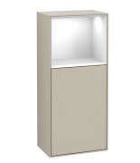 Шафка для ванної Villeroy & Boch Finion 41,8х93,6х27 см петлі праворуч з підсвічуванням МДФ пісок матовий лак/глянсовий білий лак G510GFHH