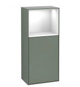 Шкафчик для ванной Villeroy & Boch Finion 41,8х93,6х27 см петли справа с подсветкой МДФ оливковый матовый лак/глянцевый белый лак G510GFGM