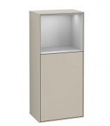 Шафка для ванної Villeroy & Boch Finion 41,8х93,6х27 см петлі праворуч з підсвічуванням МДФ пісок матовий лак/світло-сірий матовий лак G510GJHH