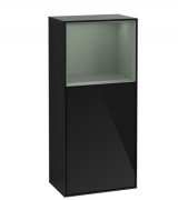 Шкафчик для ванной Villeroy & Boch Finion 41,8х93,6х27 см петли справа с подсветкой МДФ глянцевый черный лак/оливковый матовый лак G510GMPH