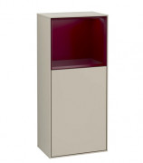 Шкафчик для ванной Villeroy & Boch Finion 41,8х93,6х27 см петли справа с подсветкой МДФ песок матовый лак/пион матовый лак G510HBHH