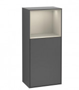 Шафка для ванної Villeroy & Boch Finion 41,8х93,6х27 см петлі праворуч з підсвічуванням МДФ антрацит матовий лак/пісок матовий лак G510HHGK