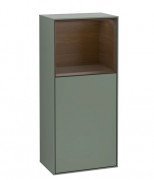 Шкафчик для ванной Villeroy & Boch Finion 41,8х93,6х27 см петли справа с подсветкой МДФ оливковый матовый лак/шпон грецкого ореха G510GNGM