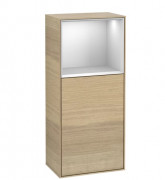 Шафка для ванної Villeroy & Boch Finion 41,8х93,6х27 см петлі праворуч з підсвічуванням ДСП шпон дуба/білий матовий лак G510MTPC