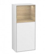 Шкафчик для ванной Villeroy & Boch Finion 41,8х93,6х27 см петли справа с подсветкой МДФ глянцевый белый лак/шпон дуба G510PCGF