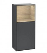 Шкафчик для ванной Villeroy & Boch Finion 41,8х93,6х27 см петли справа с подсветкой МДФ темно-синий матовый лак/шпон дуба G510PCHG