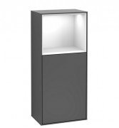 Шафка для ванної Villeroy & Boch Finion 41,8х93,6х27 см петлі зліва з підсвічуванням МДФ антрацит матовий лак/глянсовий білий лак F520GFGK