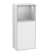 Шкафчик для ванной Villeroy & Boch Finion 41,8х93,6х27 см петли слева с подсветкой МДФ глянцевый белый лак/светло-серый матовый лак F520GJGF