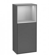 Шафка для ванної Villeroy & Boch Finion 41,8х93,6х27 см петлі зліва з підсвічуванням МДФ антрацит матовий лак/світло-сірий матовий лак F520GJGK