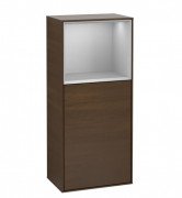 Шкафчик для ванной Villeroy & Boch Finion 41,8х93,6х27 см петли слева с подсветкой ДСП шпон грецкого ореха/светло-серый матовый лак F520GJGN