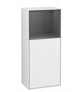 Шкафчик для ванной Villeroy & Boch Finion 41,8х93,6х27 см петли слева с подсветкой МДФ глянцевый белый лак/антрацит матовый лак F520GKGF