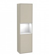 Пенал Villeroy & Boch Finion 41,8x151,6х27 см петли слева с подсветкой МДФ песок матовый лак/глянцевый белый лак G460GFHH