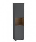 Пенал Villeroy & Boch Finion 41,8x151,6х27 см петли слева с подсветкой МДФ темно-синий матовый лак/шпон грецкого ореха G460GNHG