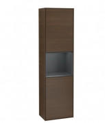 Пенал Villeroy & Boch Finion 41,8x151,6х27 см петли слева с подсветкой ДСП шпон грецкого ореха/темно-синий матовый лак G460HGGN