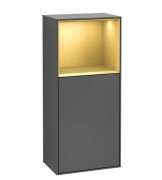 Шафка для ванної Villeroy & Boch Finion 41,8х93,6х27 см петлі зліва з підсвічуванням МДФ антрацит матовий лак/золотий матовий лак F520HFGK