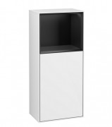 Шафка для ванної Villeroy & Boch Finion 41,8х93,6х27 см петлі зліва з підсвічуванням МДФ глянсовий білий лак/чорний матовий лак F520PDGF