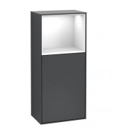 Шкафчик для ванной Villeroy & Boch Finion 41,8х93,6х27 см петли слева с подсветкой МДФ темно-синий матовый лак/глянцевый белый лак F520GFHG