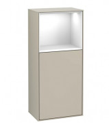 Шафка для ванної Villeroy & Boch Finion 41,8х93,6х27 см петлі зліва з підсвічуванням МДФ пісок матовий лак/глянсовий білий лак F520GFHH