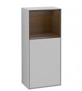 Шафка для ванної Villeroy & Boch Finion 41,8х93,6х27 см петлі зліва з підсвічуванням МДФ світло-сірий матовий лак/шпон волоського горіха F520GNGJ