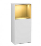 Шафка для ванної Villeroy & Boch Finion 41,8х93,6х27 см петлі зліва з підсвічуванням МДФ білий матовий лак/золотий матовий лак F520HFMT