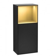 Шафка для ванної Villeroy & Boch Finion 41,8х93,6х27 см петлі зліва з підсвічуванням МДФ чорний матовий лак/золотий матовий лак F520HFPD